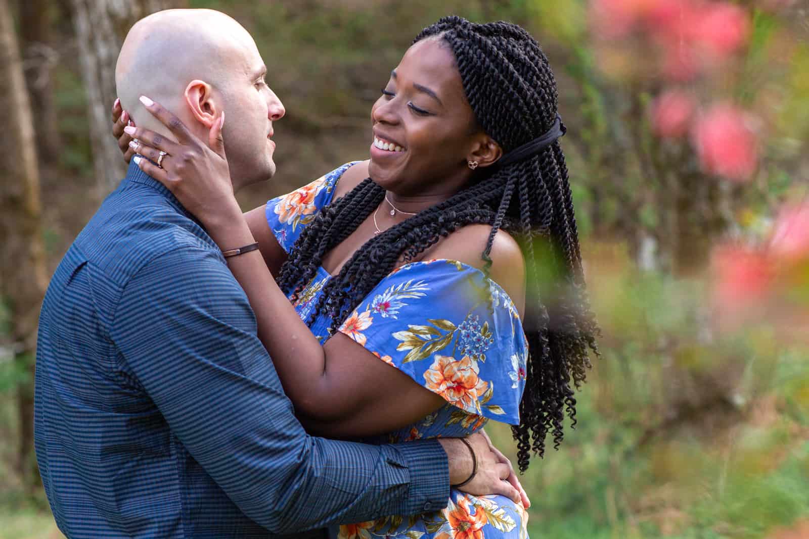 Spring Nashville Elopement at Butterfly Hollow; bride and groom laughing